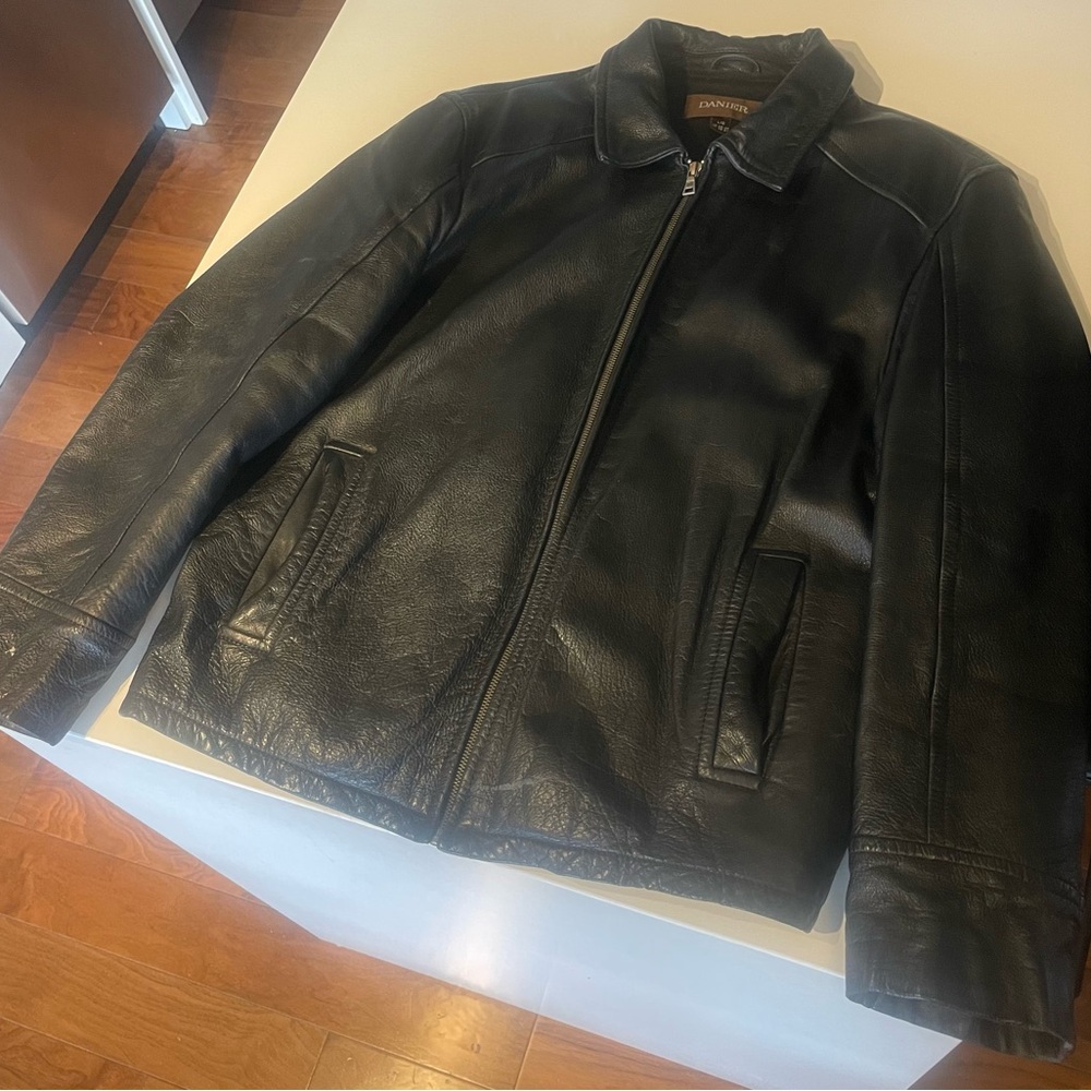 Danier Men's Classic Black Leather Jacket